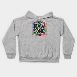 Rawsome Veggie Power - Plant based awesomeness!! Kids Hoodie